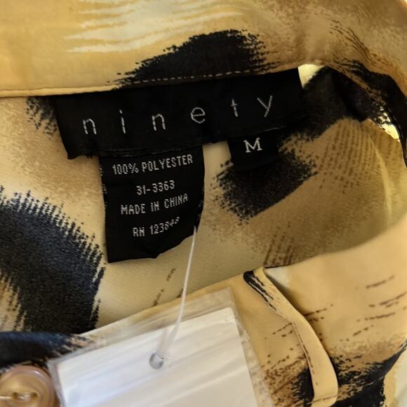 Ninety Silky Animal Print Tunic Blouse Woman Size Medium Y2K - Picture 5 of 10